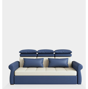 Modern Techno Fabric Sofa Bed in Blue, Green, Dark Gray, and Light Wood Finish fxgz - 290MUTUKISPACE