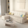 Convertible Sofa Bed in Off - White Gray with Blue, Green, Orange, and Brown Accents - Wood Frame & Techno Fabric fxgz - 294MUTUKISPACE