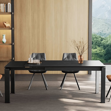 Elegant Black Matte Table with Stunning White Marble Top fxj - 679MUTUKISPACE