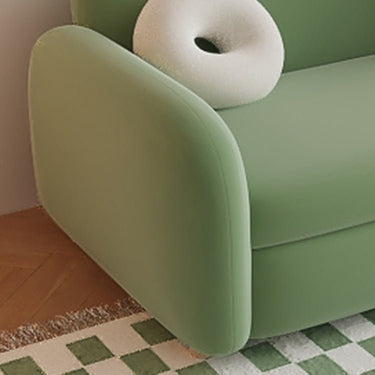 Stylish Oak Wood Sofabed with Green and Brown Coir Upholstery fxl - 964MUTUKISPACE