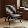 Striped Accent Chair with Ash Wood – Stylish Modern Seating Option fxmj - 3046MUTUKISPACE