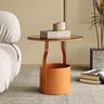 Tempered Glass Side Table – Orange Base with Storage for Modern Interiors fxmj - 3056MUTUKISPACE