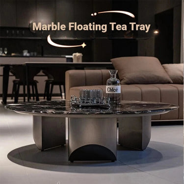 Marble Coffee Table with Steel Base – Multi - Layer Modern Design fyeyj - 5211MUTUKISPACE