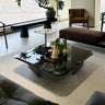 Marble and Steel Coffee Table – Contemporary Chic Living Room Accent fyeyj - 5215MUTUKISPACE