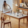 Discover Elegance: Table with Black Sintered Stone and Natural Wood Finishes fyg - 653MUTUKISPACE