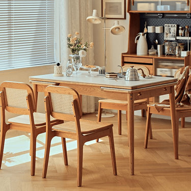 Elegant Cherry Wood and Oak Tables with Durable Sintered Stone Surfaces - Perfect for Any Home Decor fyg - 655MUTUKISPACE