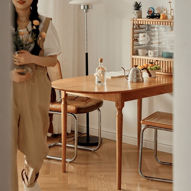 Natural Wood Table in Cherry Finish - Enhance Your Home Décor fyg - 656MUTUKISPACE