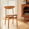 Elegant White Chair with Red Oak Wood and Soft Cotton Upholstery fyg - 660MUTUKISPACE