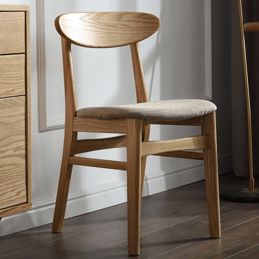 Elegant White Chair with Red Oak Wood and Soft Cotton Upholstery fyg - 660MUTUKISPACE