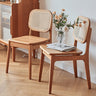 Elegant Cherry Wood Chair with Natural Rattan Accent fyg - 661MUTUKISPACE