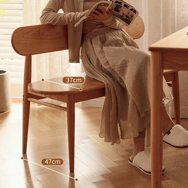 Premium Cherry Wood Natural Finish Stool - Elegant and Durable Seating fyg - 664MUTUKISPACE