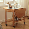 Stylish Light Oak Wood Tea Table with Metal and Nylon Accents - Natural Brown Finish fyg - 666MUTUKISPACE