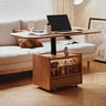 Cherry Wood Multi - Layer Coffee Table - Natural Finish with Metal Accents fyg - 667MUTUKISPACE