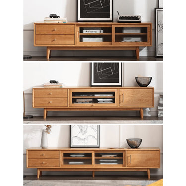 Elegant Multi - Wood TV Cabinet with Glass Doors fyg - 672MUTUKISPACE
