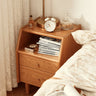 Elegant Bedside Cupboard in Rich Cherry, Tung, and Red Oak Wood Finishes fyg - 675MUTUKISPACE