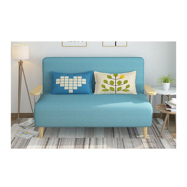 Luxury Solid Wood Sofabed in Light Brown, Blue, Gray, Beige, and Orange with Premium Cotton - Linen Upholstery fyj - 1246MUTUKISPACE