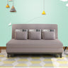 Stylish Orange and Blue Sofabed with Dark Brown and Beige Accents - Premium Cotton - Linen Blend fyj - 1254MUTUKISPACE