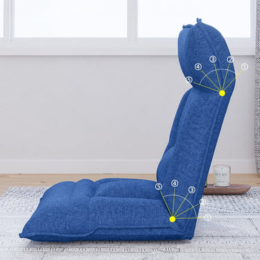 Stylish Cotton - Linen floor chair in Blue, Yellow, Gray, and Beige - Perfect for Modern Living Rooms fyj - 1261MUTUKISPACE