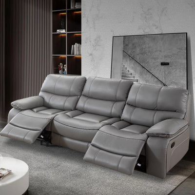Modern Sofa with Gray Techno Fabric, Metal Frame, and Silicon Fill for Ultimate Comfort