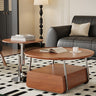 Stunning Stainless Steel & Solid Wood Coffee Table – Modern Elegance for Your Living Room fym - 2578MUTUKISPACE