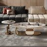 Modern Coffee Table - Sintered Stone Top with Stainless Steel & Solid Wood Base fym - 2580MUTUKISPACE