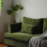 Luxurious Dark Green Sofa with Natural Wood Accents and Goose Down Cushions fyx - 825MUTUKISPACE