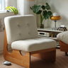 Elegant Green Upholstered Chair with Off White and Natural Cherry Wood Finish fyx - 827MUTUKISPACE