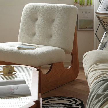 Elegant Green Upholstered Chair with Off White and Natural Cherry Wood Finish fyx - 827MUTUKISPACE