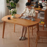 Exquisite Cherry Wood Table with Sleek Stainless Steel Accents fyx - 832MUTUKISPACE