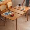 Elegant Natural Wood Table with Cherry Finish and Sleek Metal Accents fyx - 835MUTUKISPACE