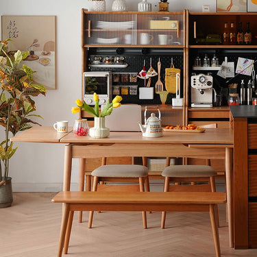 Natural Cherry Wood & Plywood Oak Wood Table - Elegant Wooden Furniture fyx - 837MUTUKISPACE