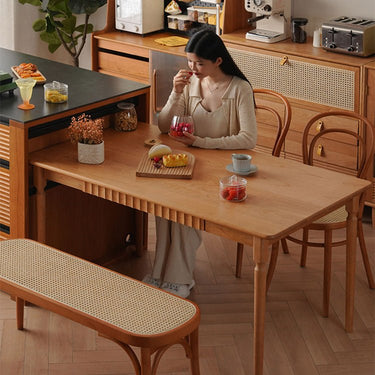Premium Cherry, Beech & Plywood Table - Natural Wood Elegance for Your Home fyx - 839MUTUKISPACE