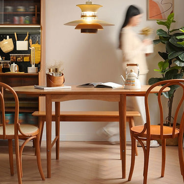 Elegant Cherry and Oak Wood Table with Steel Frame – Perfect for Modern Interiors fyx - 840MUTUKISPACE