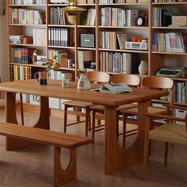 Stunning Natural Cherry Wood Table - Premium Fraxinus Mandshurica Design fyx - 841MUTUKISPACE