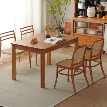 Natural Wood Table with Cherry Finish and Steel Accents - Elegant and Durable Design fyx - 844MUTUKISPACE