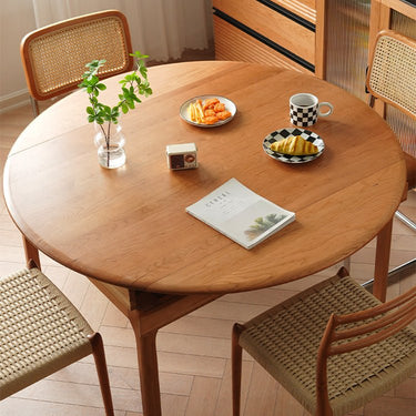 Elegant Natural Wood Table - Cherry Wood Finish Red Oak fyx - 845MUTUKISPACE