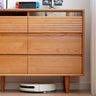 Elegant Cherry Wood Cabinet with Tempered Glass Doors fyx - 854MUTUKISPACE