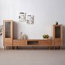 Elegant TV Cabinet with Natural Oak, Cherry, and Copper Accents fyx - 855MUTUKISPACE