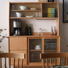 Elegant Natural Cherry and Beech Wood Cabinet with Glass and Copper Accents fyx - 859MUTUKISPACE