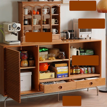 Elegant Cherry Wood & Glass Cabinet with Stainless Steel Accents - Durable Plywood Construction fyx - 864MUTUKISPACE
