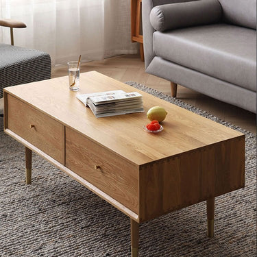 Elegant Natural Wood Coffee Table in Oak, Paulownia, and Copper Cherry Finishes fyx - 866MUTUKISPACE