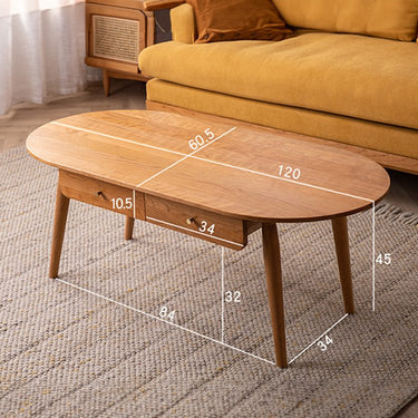 Natural Wood Coffee Table - Oak, Paulownia, Copper Cherry Wood Design fyx - 867MUTUKISPACE