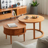 Stunning Natural Wood Coffee Table | Cherry & Oak Wood with Copper Accents fyx - 870MUTUKISPACE
