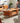 Elegant Cherry Wood Coffee Table with Plywood Accents and Copper Detailing fyx - 872MUTUKISPACE