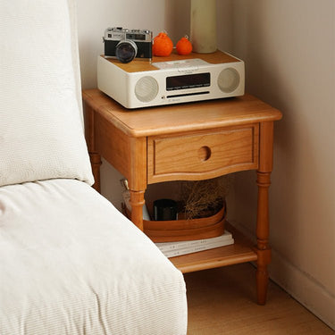 Stunning Cherry Wood Bedside Cupboard - Natural Finish Nightstand fyx - 879MUTUKISPACE