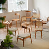 Elegant Natural Wood Chair in Cherry or Oak with Plush Cushioning and Durable Upholstery fyx - 884MUTUKISPACE