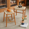 Rustic Charm Wooden Stools with Paper Rope Accents - Oak, Walnut & Cherry Options fyx - 886MUTUKISPACE