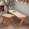 Elegant Natural Wood and Rattan Stool – Ash, Cherry, and Oak Variants Available fyx - 892MUTUKISPACE