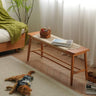 Elegant Cherry & Oak Wood Stool with Durable Kraft Paper Details fyx - 896MUTUKISPACE
