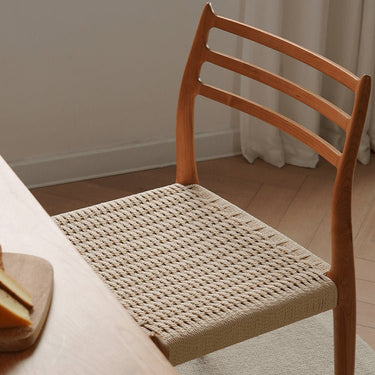 Natural Cherry Wood Chair, Kraft Paper Accent - Elegant & Durable Furniture fyx - 897MUTUKISPACE